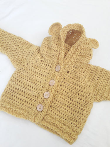 Bear Hoody - Wool - Mustard