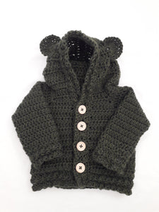 Bear Hoody - Wool - Grey