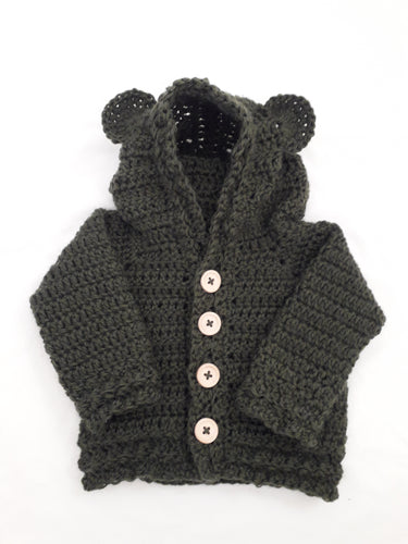 Bear Hoody - Wool - Olive