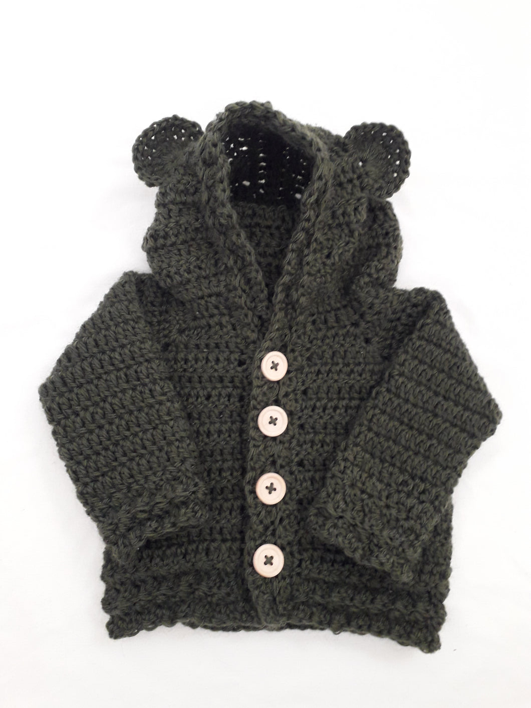 Bear Hoody - Wool - Olive