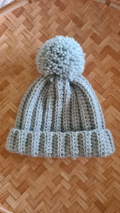 Pom Pom Beanie - Duck Egg
